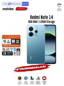 Redmi Note 14 - 8GB RAM - 128GB Storage - Easy Monthly Installments - PTA Approved - 1 Year Official Warranty - The Original Bro Mobiles - TOB70